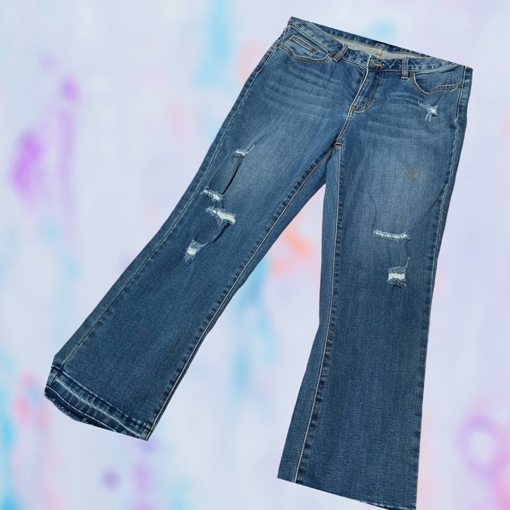 Prana size 12 distressed rag bottom cuffed jeans
